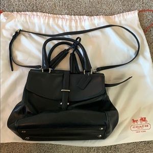 Coach Legacy North South Black Leather Satchel